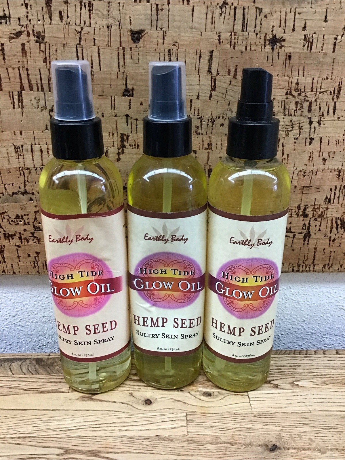 Lot Of 3 Earthly Body High Tide Glow Oil Hemp Seed Sultry Sk