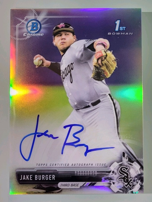 2017 Bowman Chrome Draft Jake Burger Auto Refractor #'d /499 Autograph