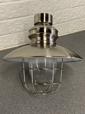 Fishermans Style cage lantern ceiling light.   Brushed steel finish.