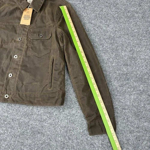 Flint and Tinder Waxed Trucker Jacket Olive Brown S USA NWT image 12