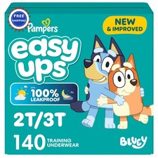 Pants Training Easy Ups Boys & Girls Bluey Size 2T-3T 140 Count Pampers Potty 0.39 per diaper