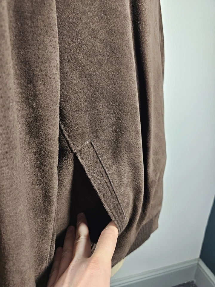 Marks and Spencer Leather Suede Jacket Men's 2XL Brown Blue Harbour Bomber - Image 4 of 4