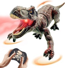 Remote Control Dinosaur Toys for Kids 3-5, 5-7, 8-12, 10-12, Electronic Brown