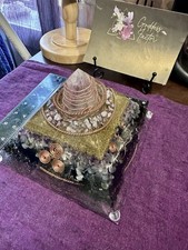 XL Orgonite Pyramid with Tensor Rings With The Elementals Of The Earth