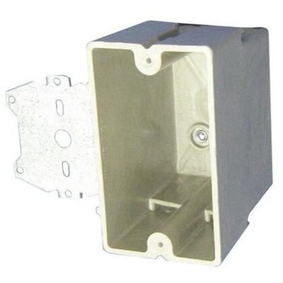 2PC Allied Moulded 1098-Z4 Switch/Outlet Box with Bracket, 1-Gang, Depth: 3
