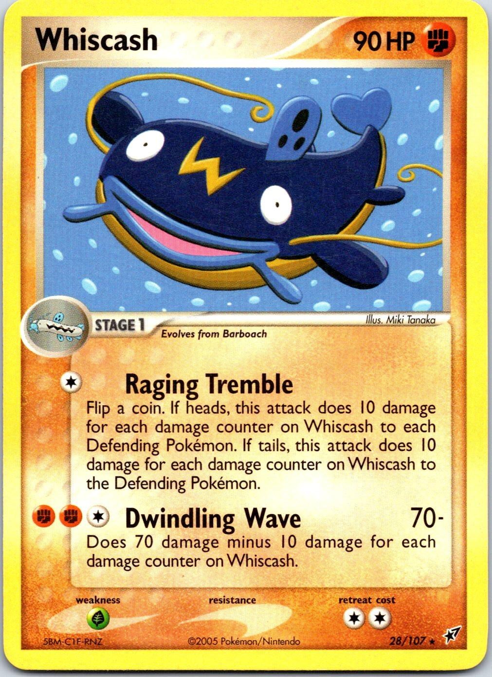 Whiscash 28/107 Rare Deoxys Pokemon Near Mint