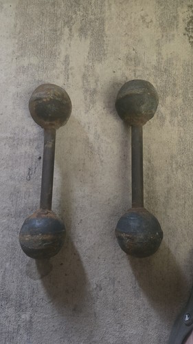 vintage globe dumbbells