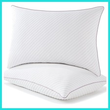 Pillows Queen Size Set of 2 Cooling Shredded Memory Foam Pillows 2 Pack for S...