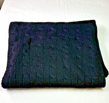 Polo Ralph Lauren Classic Cable Knit Cashmere Scarf Black Italy Unisex