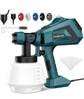 Paint Spray System, 700 W HVLP Electric Paint Spray Gun, 1200 ml Red Color