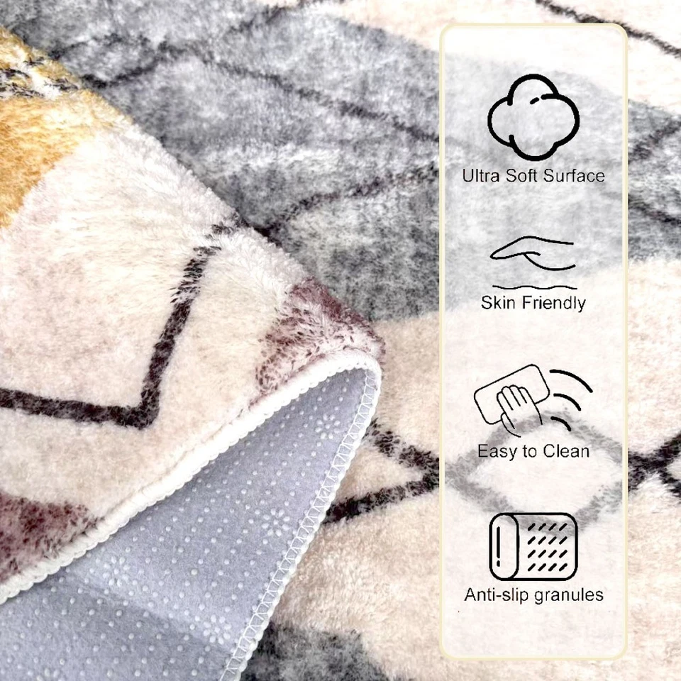 Floor Rug Area Rugs Carpet Mat Soft Pads Living Room Bedroom Pad Anti-Slip - image 3 of 4