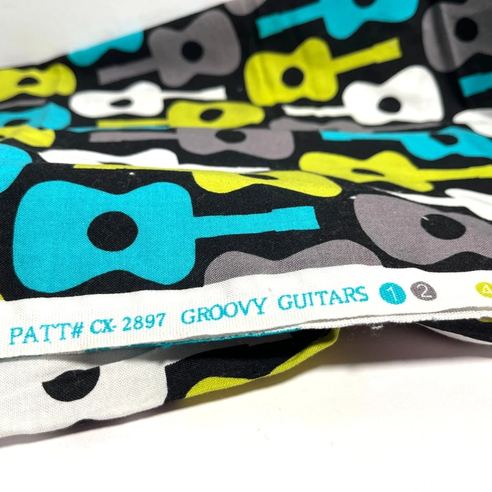 Michael Miller Groovy Guitars Cotton Fabric Half Yard - Image 3 of 3