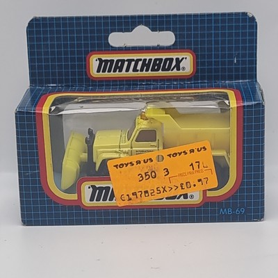 Vintage 90er Matchbox MB69 Snow Plough Chasse Neige gelb in OVP