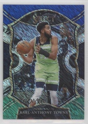 2020 Panini Select Blue White Green Shimmer Prizm 33/49 Karl-Anthony Towns 11jf