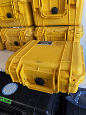 Pelican Yellow Rugged Plastic Hard Case w/ Foam Insert for 28 cases