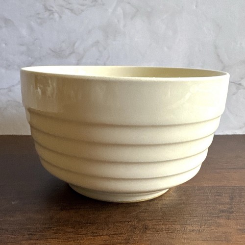 Vtg Ironstone USA Cream Ribbed Small Mixing Bowl Cereal French Country Farmhouse - Picture 1 of 7