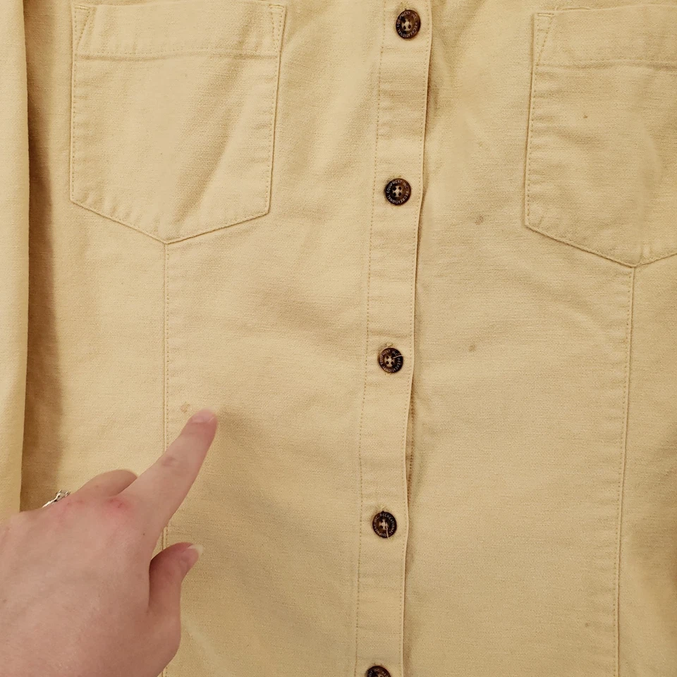 Camisa con botones REI de colección para mujer XL extra grande amarilla manga larga senderismo campamento Foto 4 de 4