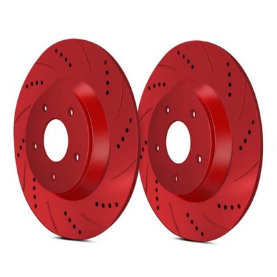 For Kia Forte 10-13 ATL Autosports Drilled & Slotted Rear Brake Rotors