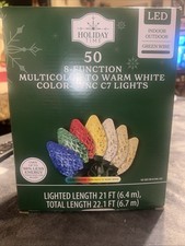 HOLIDAY TIME 50 8 - FUNCTION MULTI COLOR TO WARM WHITE C7 LED LIGHTS 21 Ft