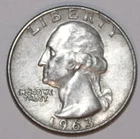 1963-D Washington Quarter - Very Fine - #2589EA