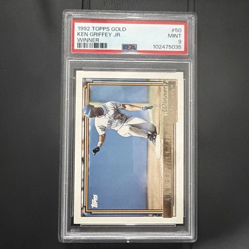 1992 TOPPS GOLD KEN GRIFFEY JR WINNER CARD #50 GRADED PSA MINT 9 MARINERS HOF!