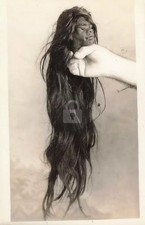 1930s odd SHRUNKEN HEAD long hair Tsantsa Equ...