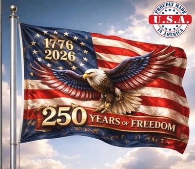 American Flag 1776-2026 Flag, Patriotic Eagle Flag Decor, 250 Years of Freedom