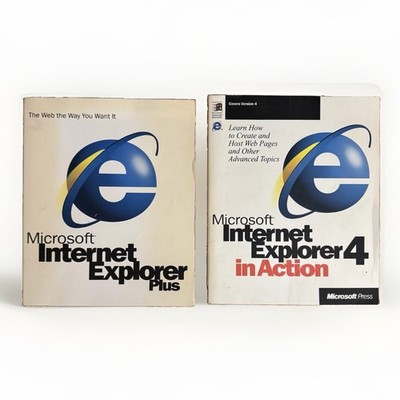 Lot 2 Vintage Microsoft Internet Explorer 4 Books 1997 Macintosh Home Computers