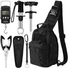 7 Pcs Fishing Tool Kit Fishing Gear Backpack Pliers and Equipment Include Hoo...