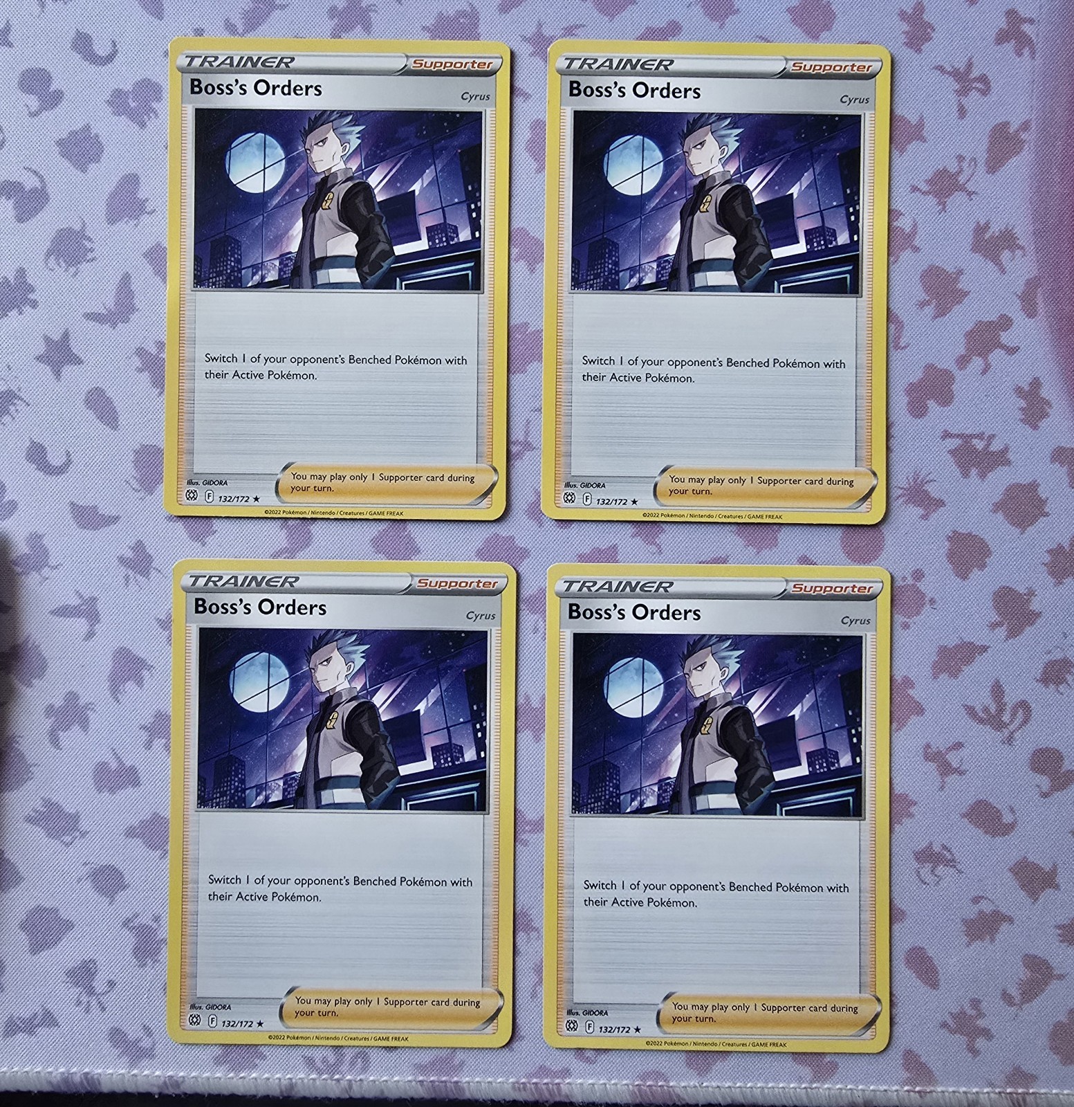 Boss's Orders 132/172 x4 Brilliant Stars Pokemon Non Holo Supporter Playset NM