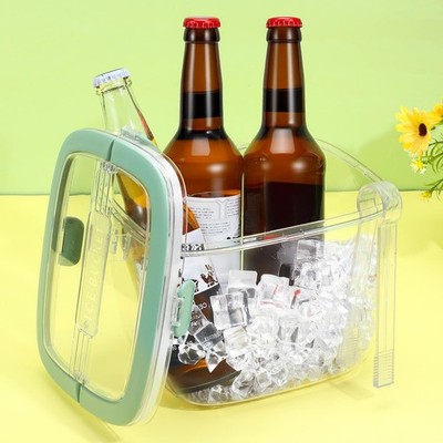 5L Ice Cube Storage Bin with Sealed Lid Ice Cube Bucket Portable Ices Bucket ...