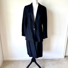 Vintage Y2K LE SUIT Pinstripe Blazer and 2 Piece Skirt Set SZ. 12