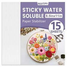 15PCS 8.5" x 11" Water Soluble Stabilizer for Embroidery, Stick and Stitch Em...