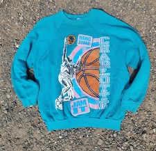 XL Vintage Charlotte Hornets Crewneck Sweatshirt Late 80s Early 90s