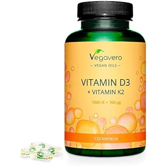 Integratore Vitamina D3 + K2 Vegavero | Vegan Colecalciferolo MK7