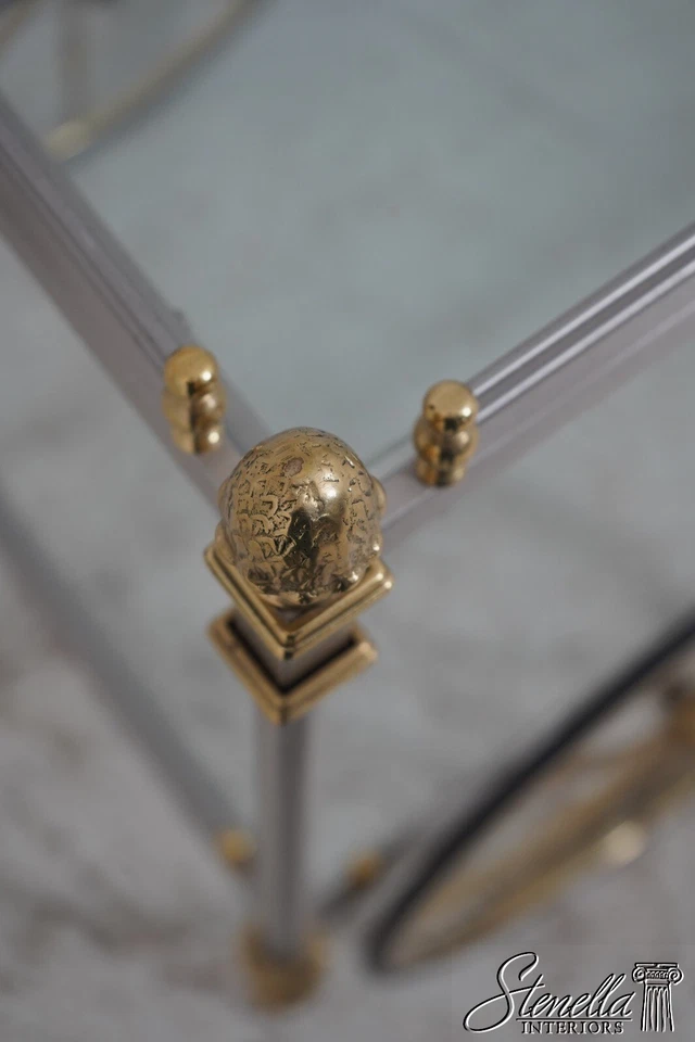 66977: Carrito de té de latón y acero estilo Regencia servidor de postres Foto 4 de 4