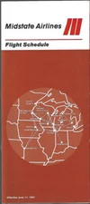 Midstate Airlines system timetable 6/11/83 [9032] Buy 4+ save 25%