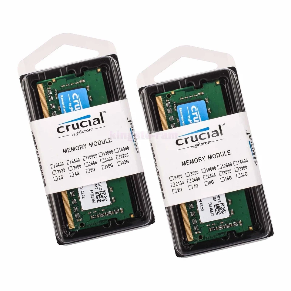 Crucial 4GB 8GB 16/32GB DDR4 2400 2666 3200 MHz SO-DIMM 260Pin Laptop Memory lot - Image 2 of 4