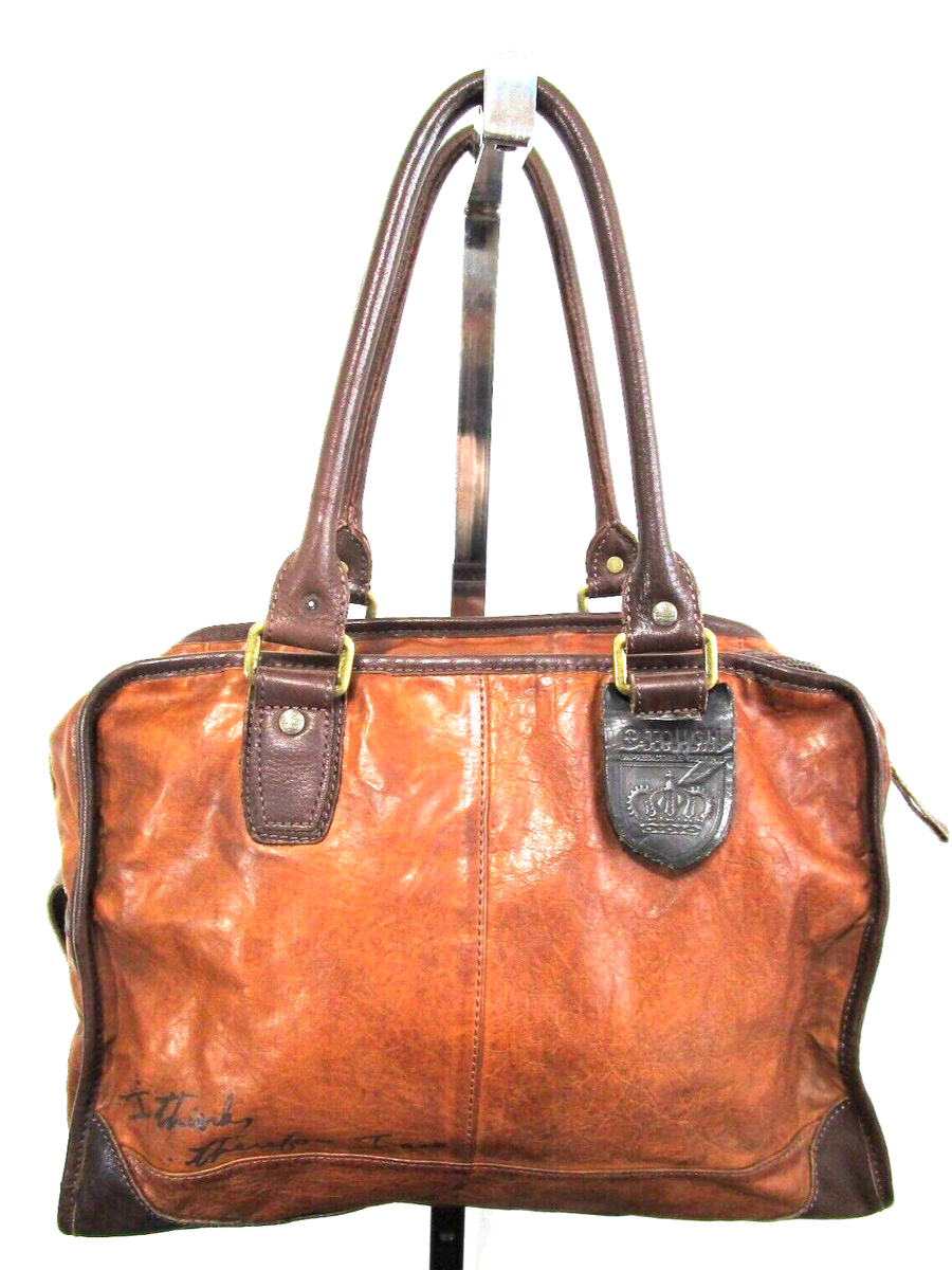 Tough Jeansmith I Think Therefor I Am Large Brown Leather Shoulder 
