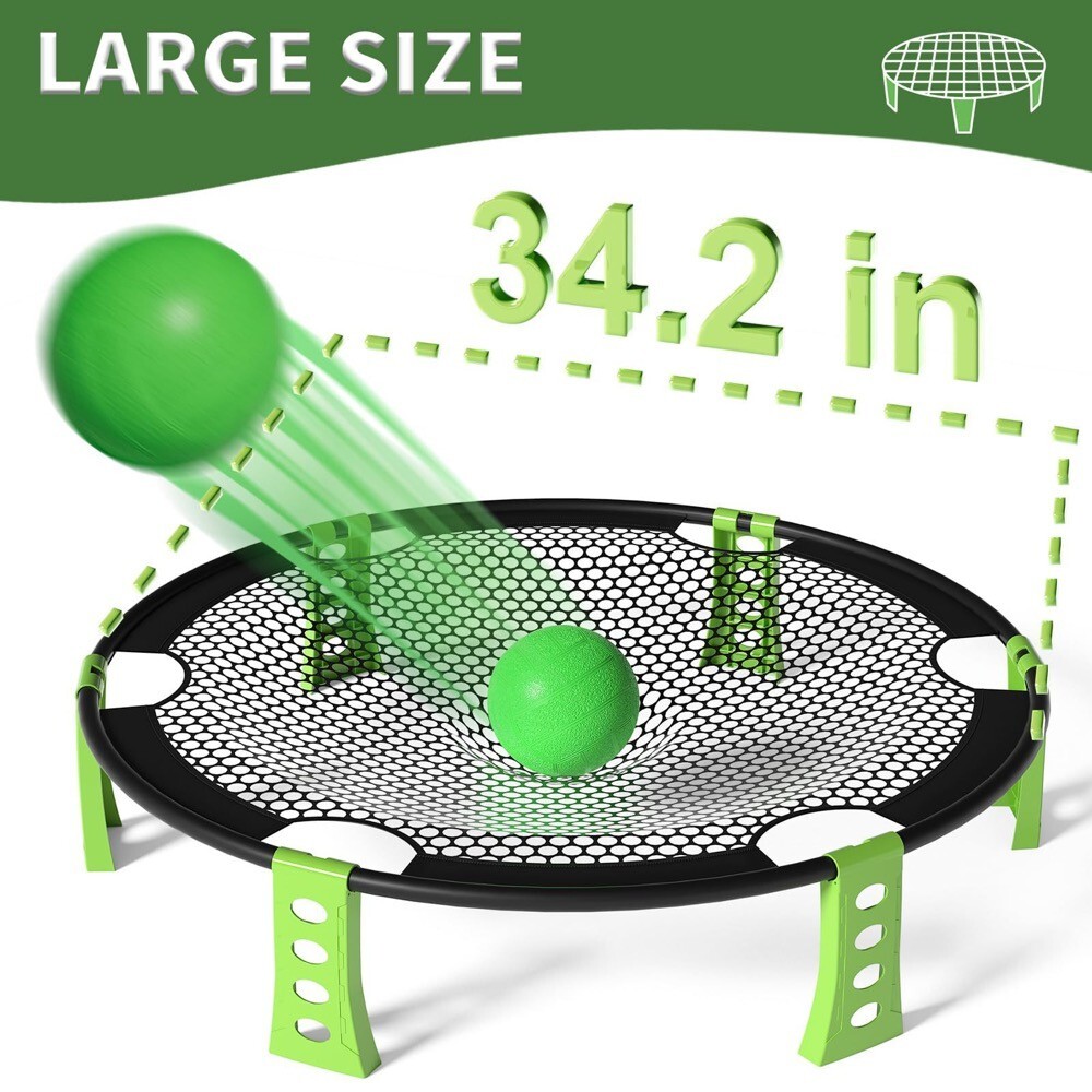 Harayaa Spike Replacement Balls With Pump - Roundnet Game Balls, Mini Volleyball For Backyard