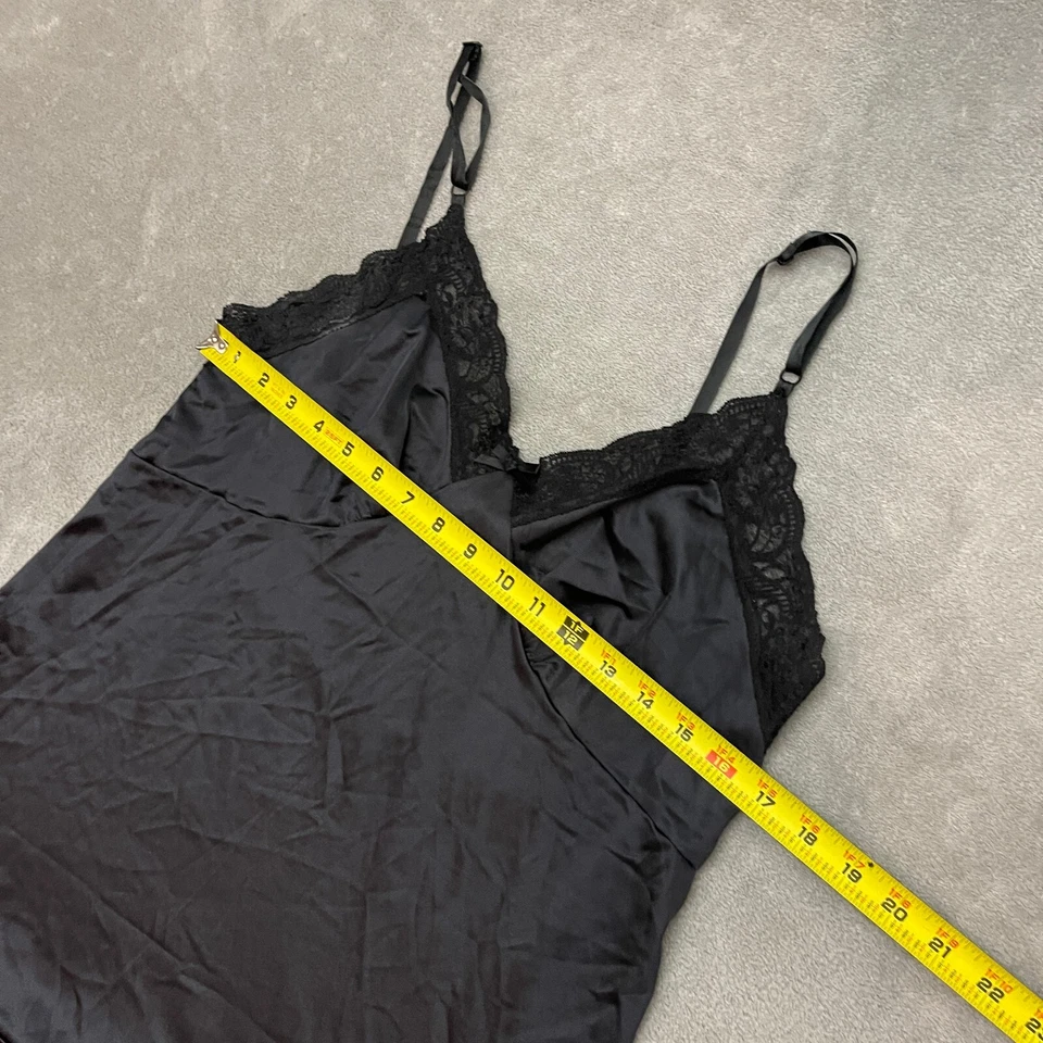 DE COLECCIÓN VESTIDO CAMISÓN NYLON PELLIZCO PLISADO CHANTILLY ANCHO ENCAJE VOLANTES SLIP COMPLETO 40 Foto 3 de 4