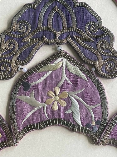 Framed Chinese Embroidered Silk Collar Qing Dynasty - Picture 6 of 12