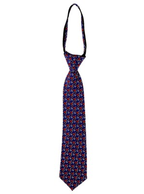 Amazing Spider-Man Boys Tie 100% Silk Pre-Tied Zipper Marvel Comics Disney Blue