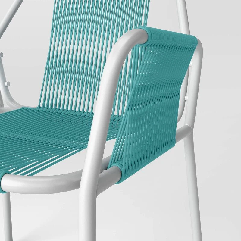 Fisher 3pc Outdoor PATIO Chat Set Collection Project 62 Blue Green White