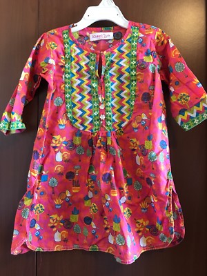 Khaadi Kids 4-5 Yr Old Pink Cotton Kurta Kameez Kurti Top