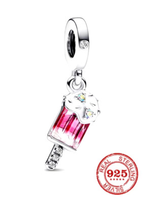 Charm Bead Eis am Stiel rosa Love Geschenk 925 Sterling Silber