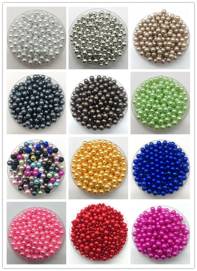 Wholesale 2 14mm No Hole ABS Pearls Round Acrylic Beads DIY