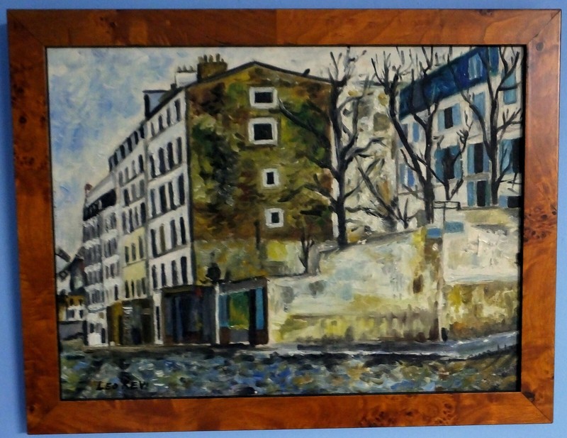 Ca. 1970 Impressionist Oil Street Scene by Leo Revi (b.1943)