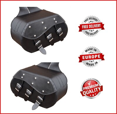 2X Motorrad 100% Rindsleder Satteltaschen Seitengepäck Groß 19L Packtaschen