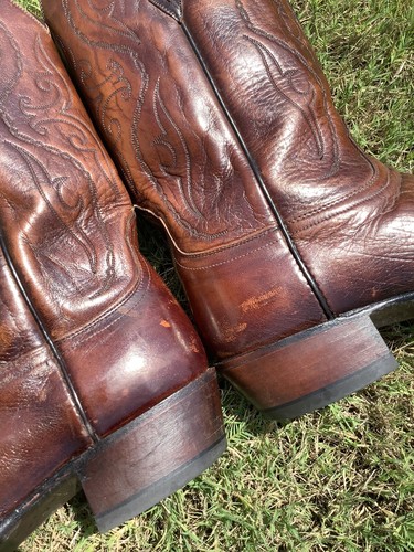 mens lucchese boots 2000 12D Cowboy Boots French Toe - Picture 7 of 18